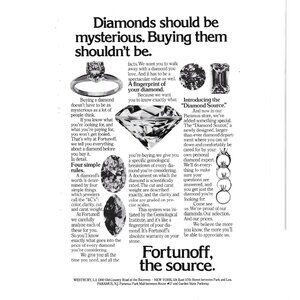 Fortunoff The Source Diamond Buying Guide Advertisement Print 1970s